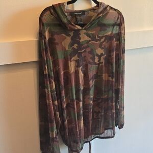 Ashley Stewart Black Sheer Hoodie